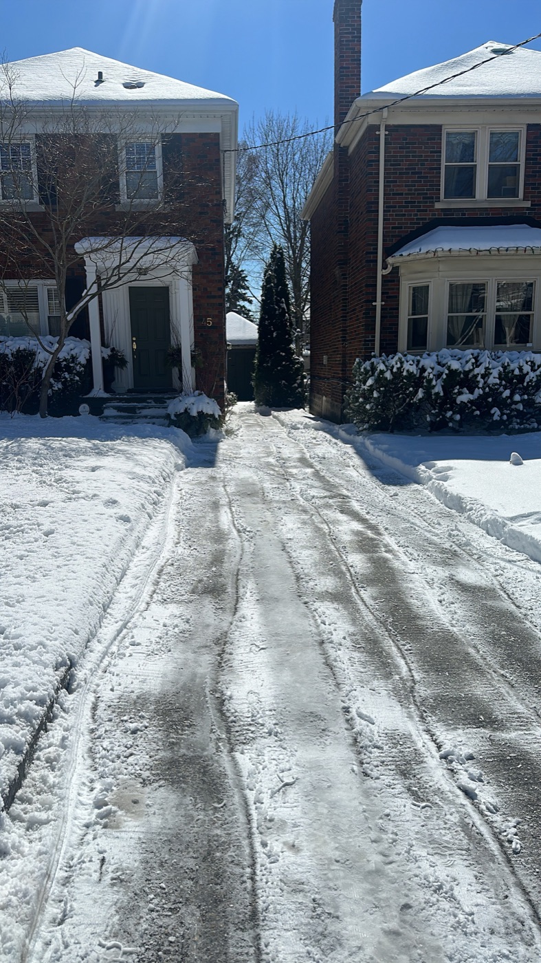 Driveway after snow removal service